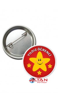 44 mm Yıldız Öğrenci Rozeti