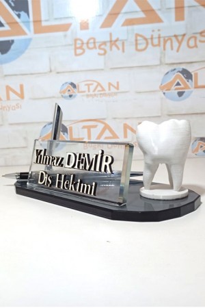 Diş Figürlü Kristal Masa İsimliği