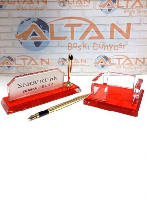 Kristal Kağıtlıklı Set Masa İsimliği
