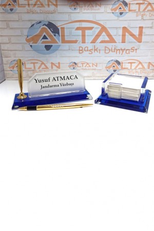 Kristal Kağıtlıklı Set Masa İsimliği